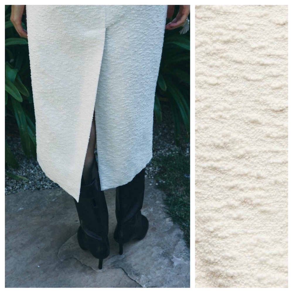 NWT. Zara ZW Collection Ecru Cotton Blend Textured Shift Midi Dress. Size M. - Picture 5 of 14
